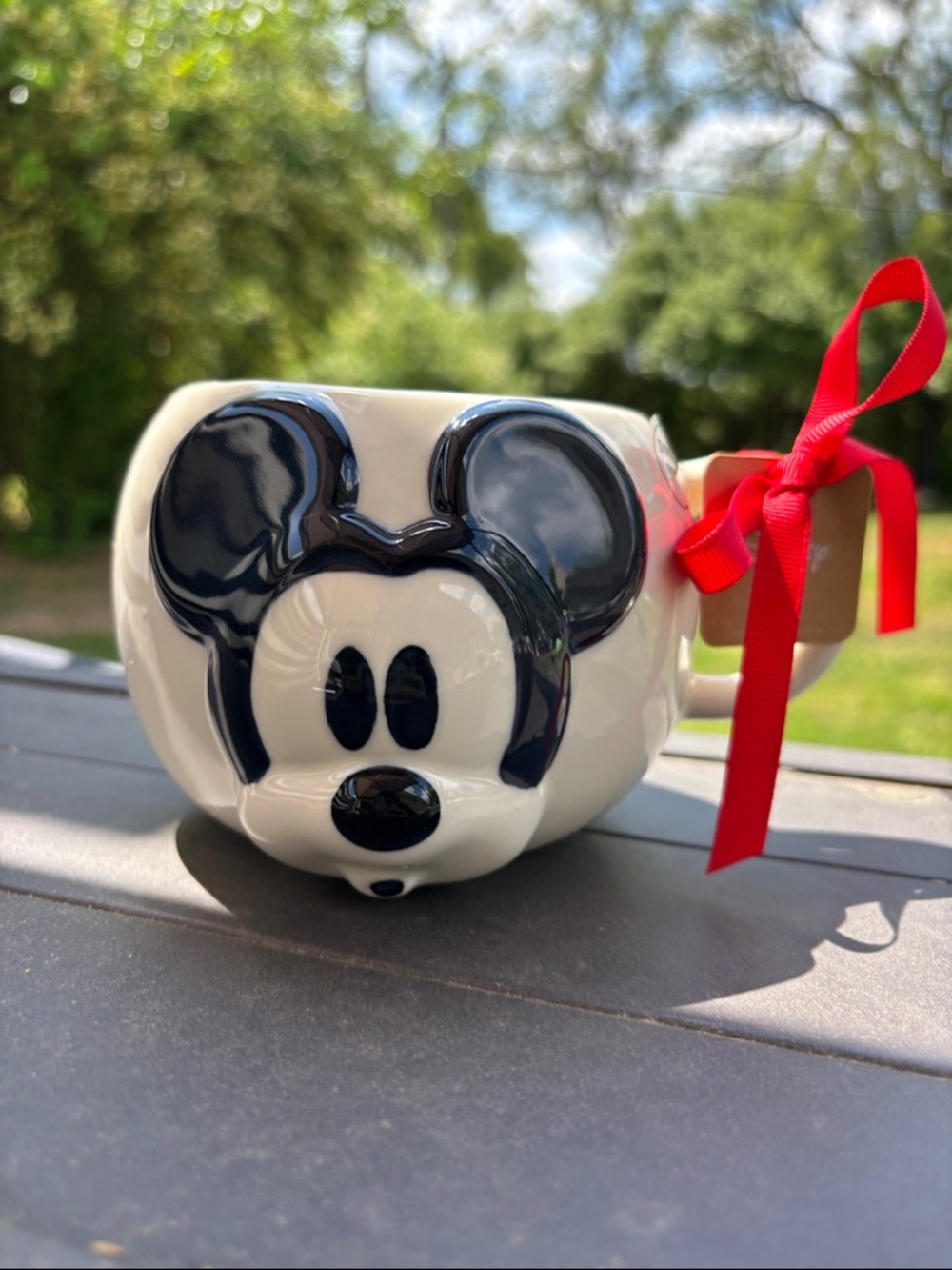 Rae Dunn Mickey Mouse 3D Ceramic Mug - Cream with Black Face
